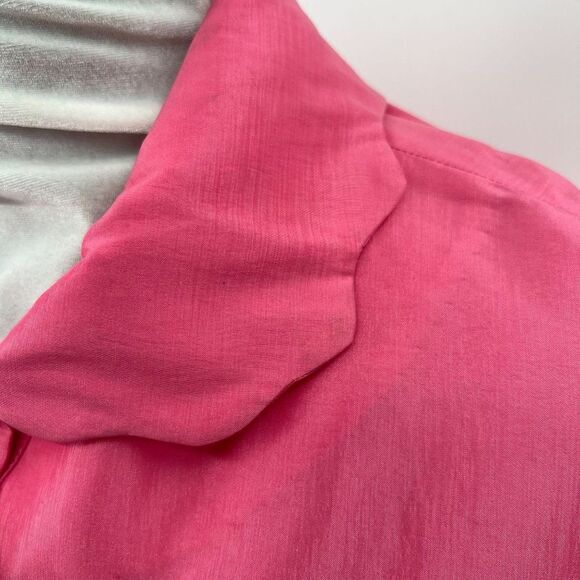Kika Vargas L Pink Shimmer Scallop Pocket Jacket - Picture 2 of 16